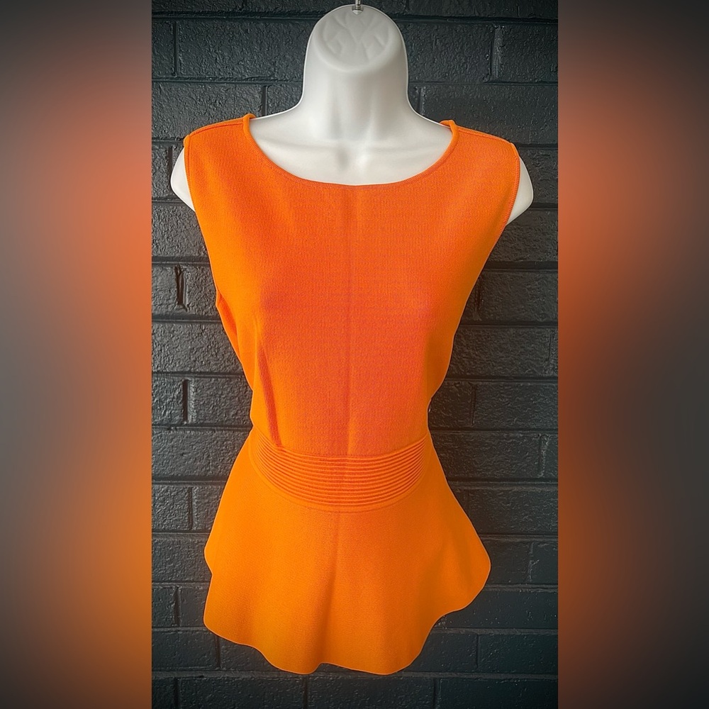 Vibrant Orange Sleeveless Dress And Skirt